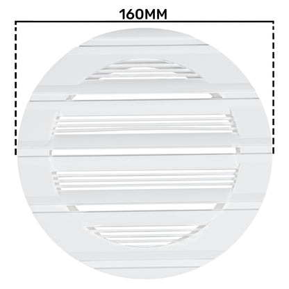 White Round Bella Louvre Vent, 125mm