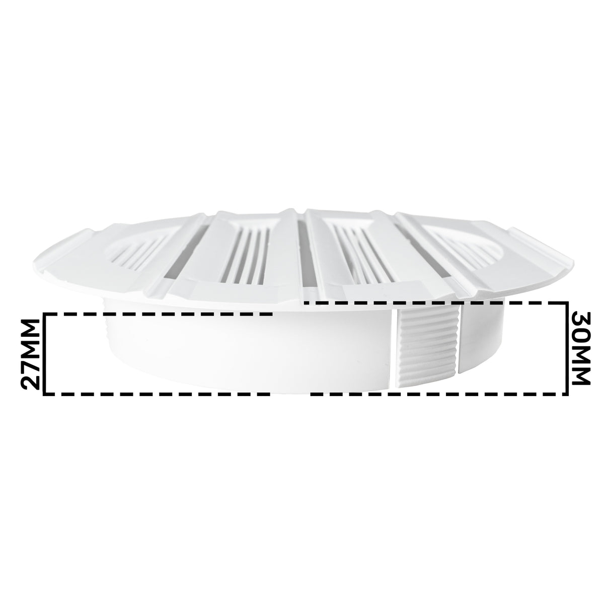 White Round Bella Louvre Vent, 125mm