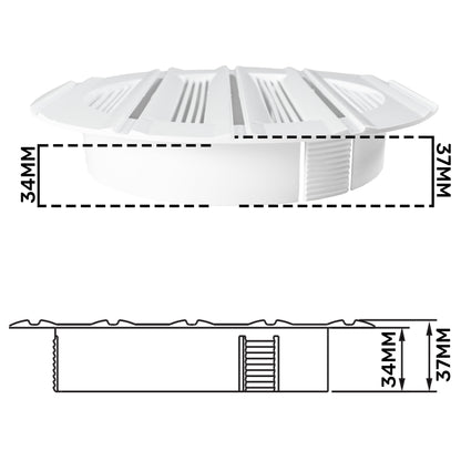 White Round Bella Louvre Vent, 150mm