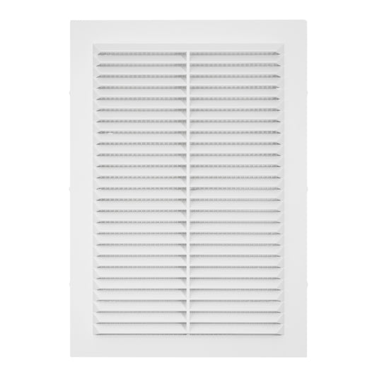 White Louvre Vent with Fly Screen, 170mm x 240mm
