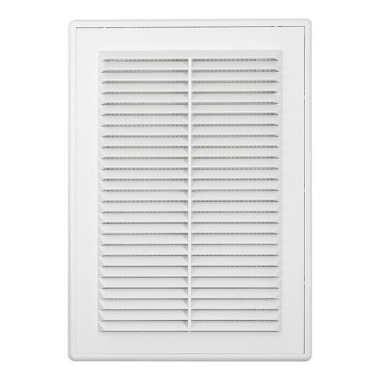 White Louvre Vent with Fly Screen, 180mm x 250mm