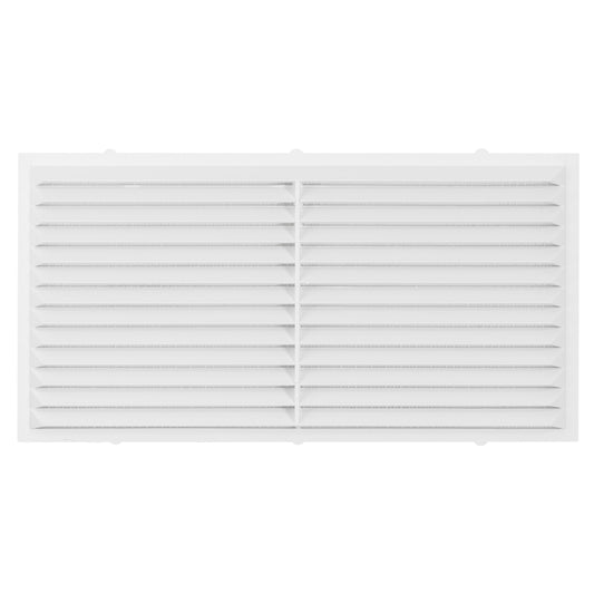 White Louvre Vent with Fly Screen, 120mm x 220mm