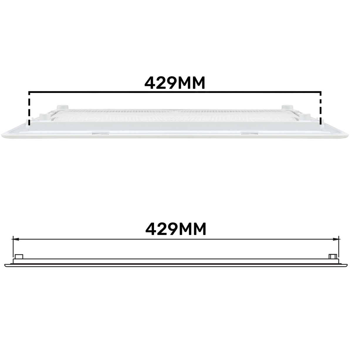 White Louvre Vent with Fly Screen, 110mm x 430mm
