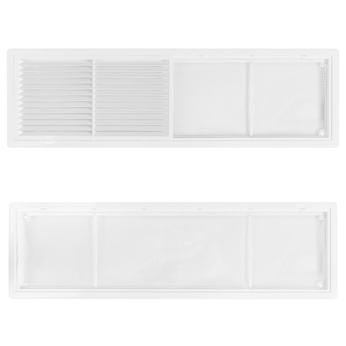 White Louvre Vent with Fly Screen, 110mm x 430mm