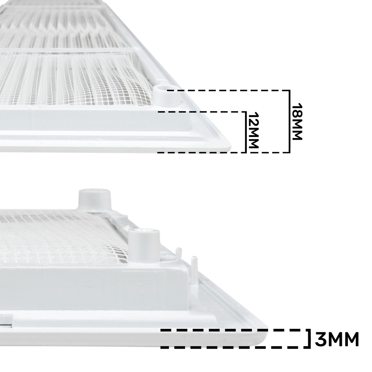 White Louvre Vent with Fly Screen, 110mm x 430mm