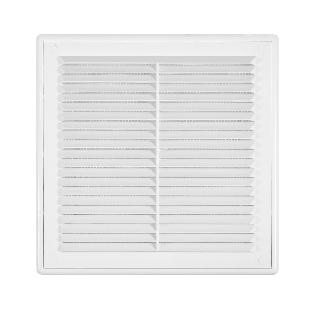 White Louvre Vent with Fly Screen, 210mm x 210mm