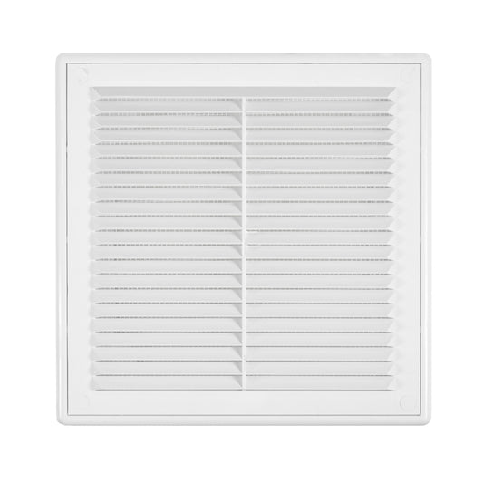 White Louvre Vent with Fly Screen, 210mm x 210mm