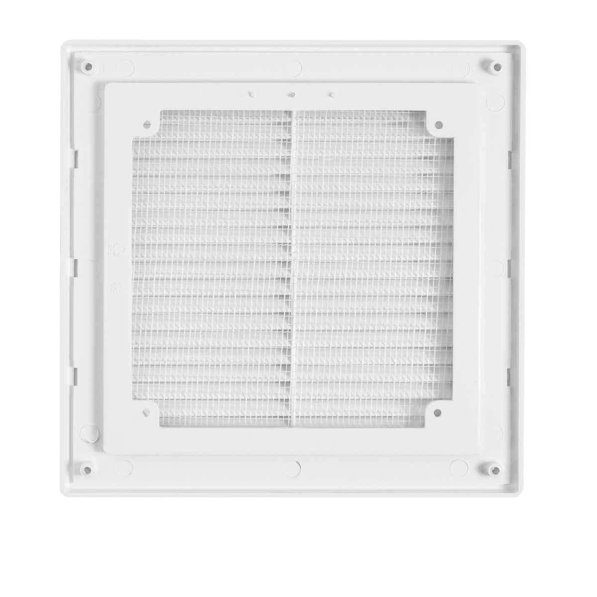White Louvre Vent with Fly Screen, 210mm x 210mm