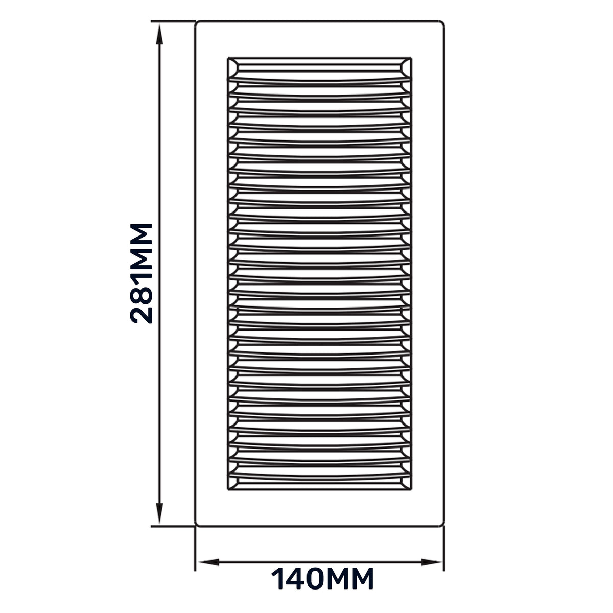 Luxury White Duo Smart Louvre Vent with Fly Mesh, 90mm x 240mm