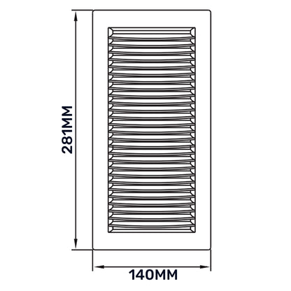 Luxury White Duo Smart Louvre Vent with Fly Mesh, 90mm x 240mm