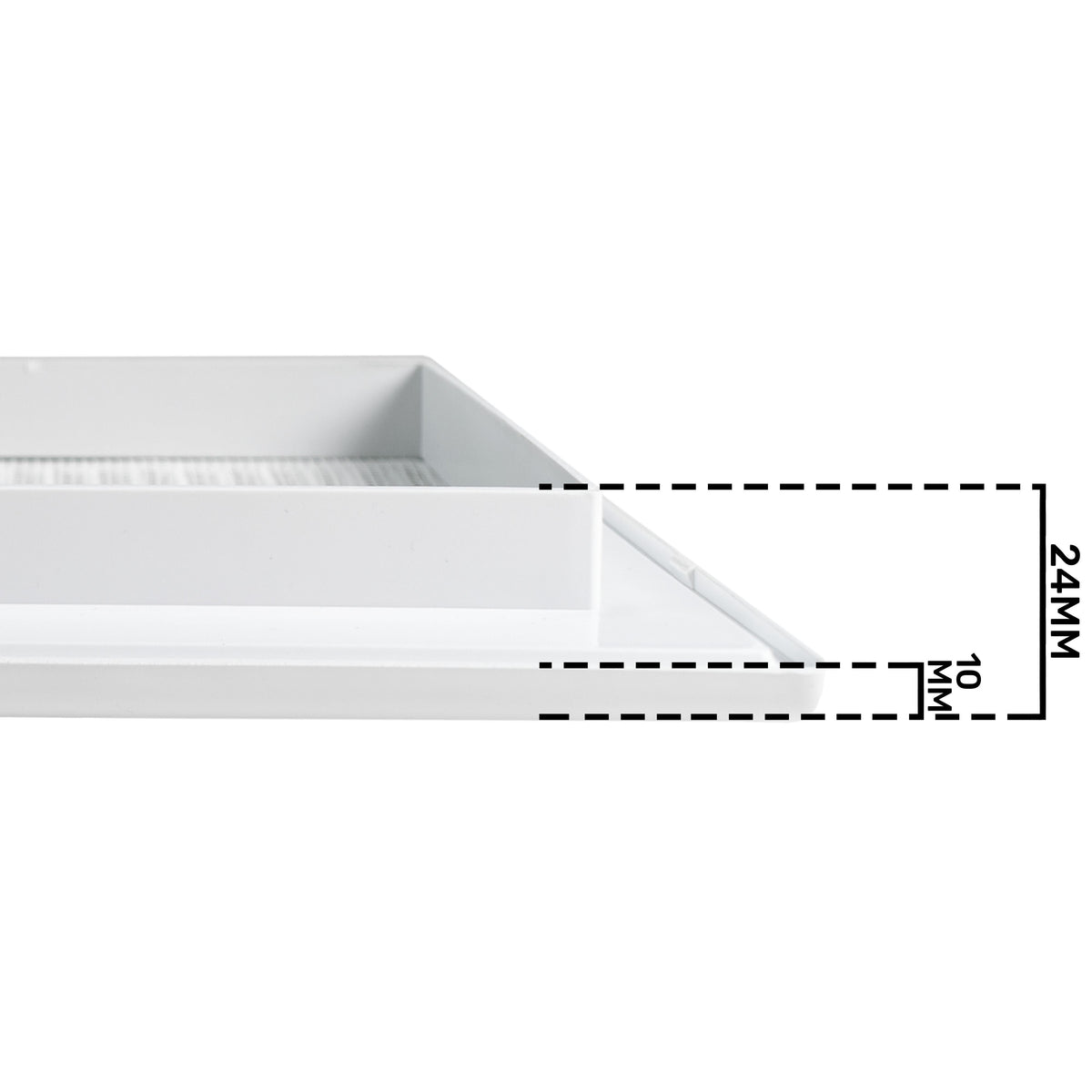 Luxury White Duo Smart Louvre Vent with Fly Mesh, 90mm x 240mm
