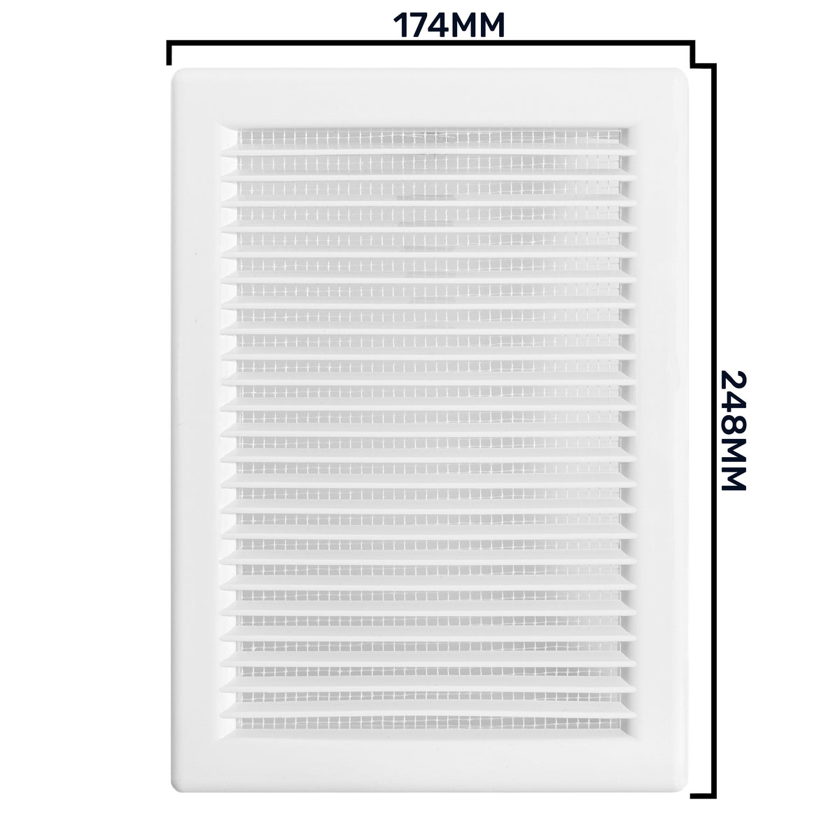 Luxury White Duo Smart Louvre Vent with Fly Mesh, 140mm x 210mm