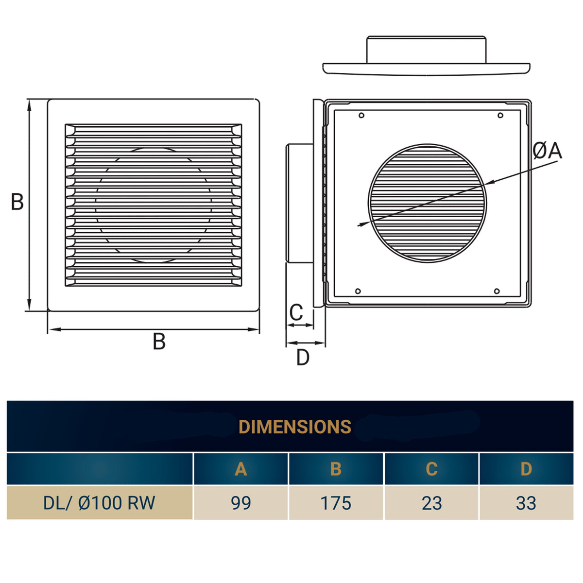 Luxury White Duo Smart Louvre Vent with Fly Mesh, 100mm x 100mm