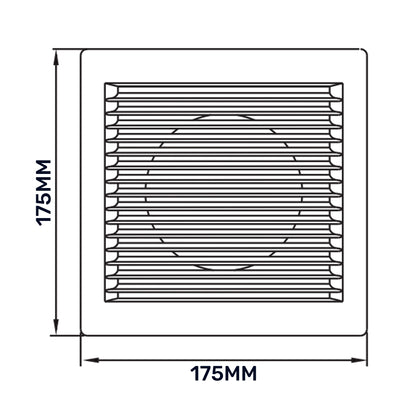 Luxury White Duo Smart Louvre Vent with Fly Mesh, 100mm x 100mm