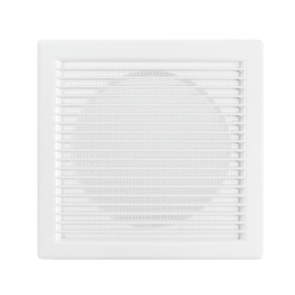 Luxury White Duo Smart Louvre Vent with Fly Mesh, 100mm x 100mm