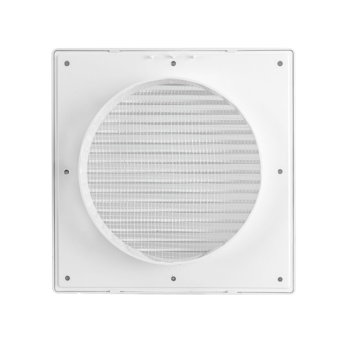 Luxury White Duo Smart Louvre Vent with Fly Mesh, 100mm x 100mm