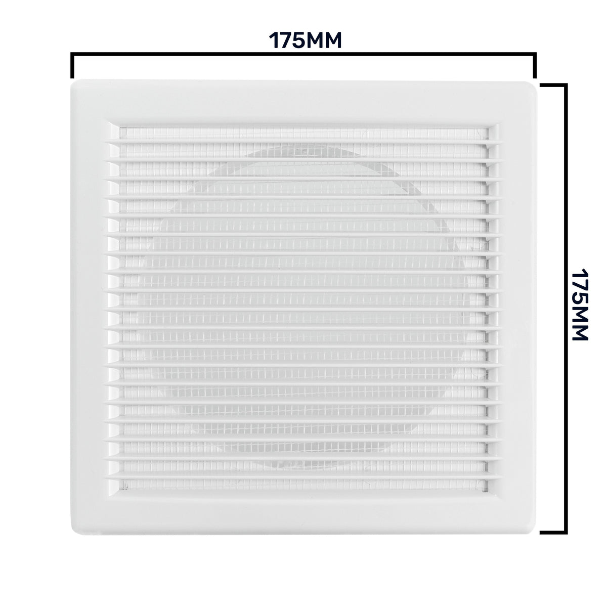 Luxury White Duo Smart Louvre Vent with Fly Mesh, 100mm x 100mm