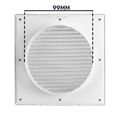 Luxury White Duo Smart Louvre Vent with Fly Mesh, 100mm x 100mm