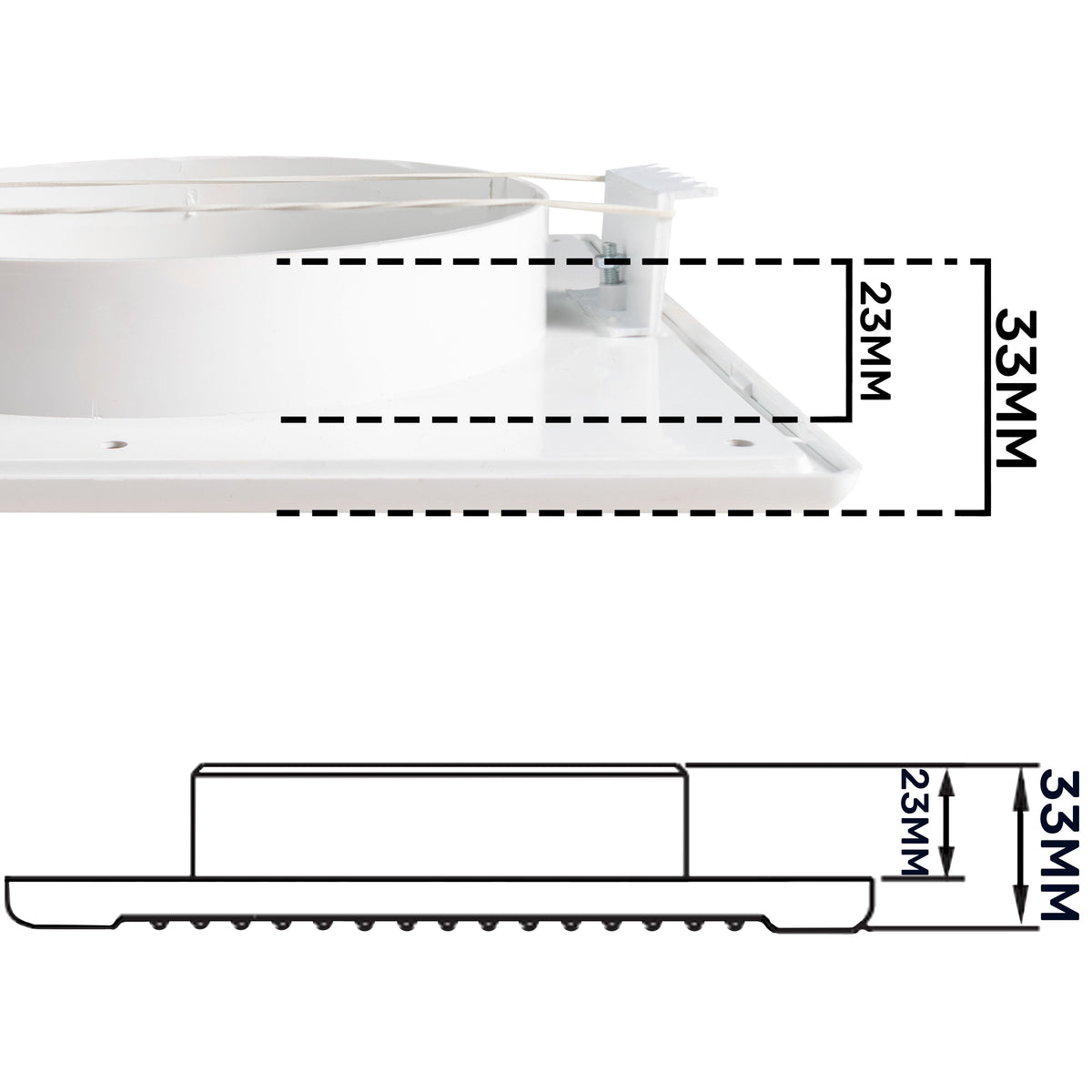 Luxury White Duo Smart Louvre Vent with Fly Mesh, 100mm x 100mm