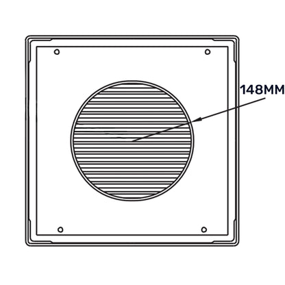 Luxury White Duo Smart Louvre Vent with Fly Mesh, 150mm x 150mm