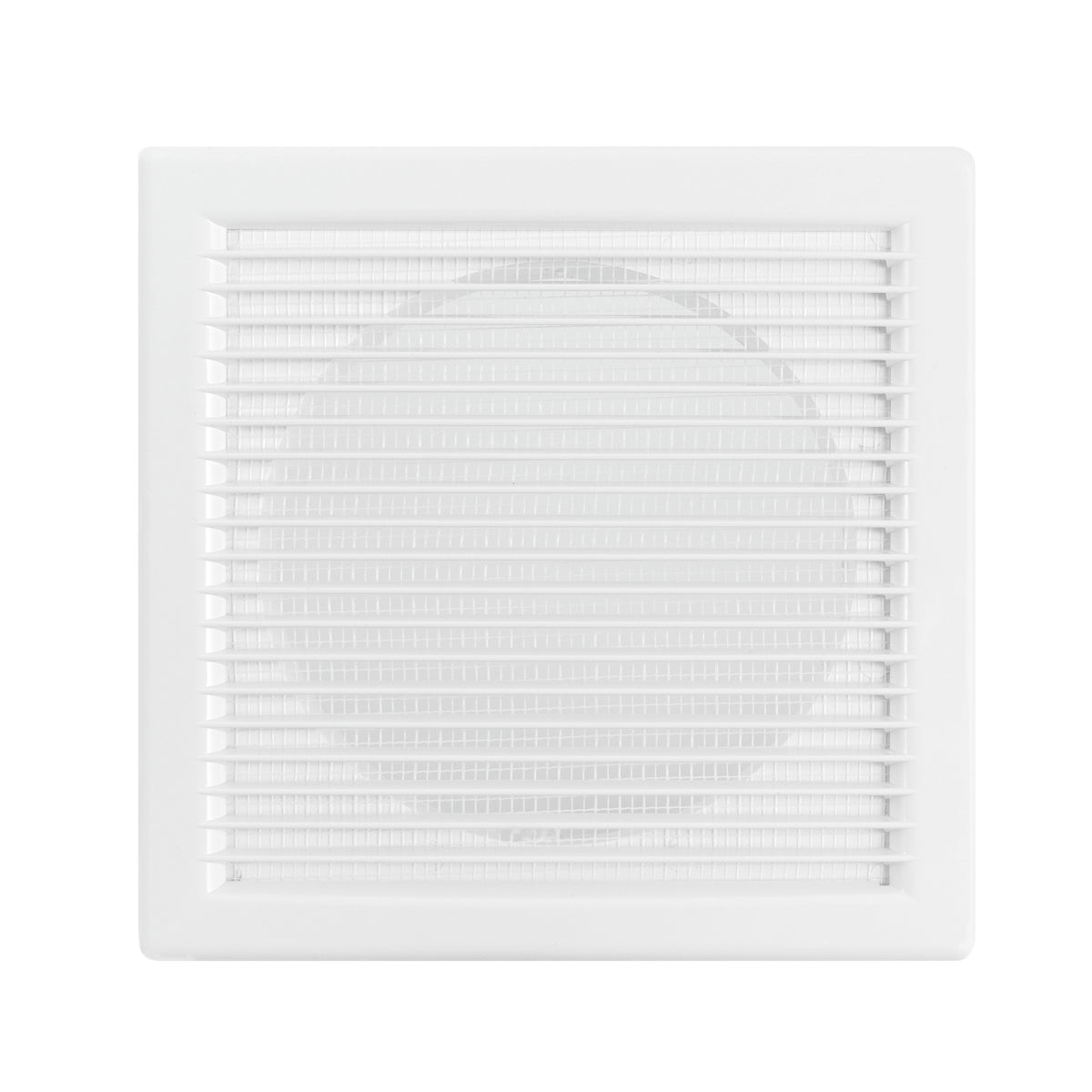 Luxury White Duo Smart Louvre Vent with Fly Mesh, 150mm x 150mm
