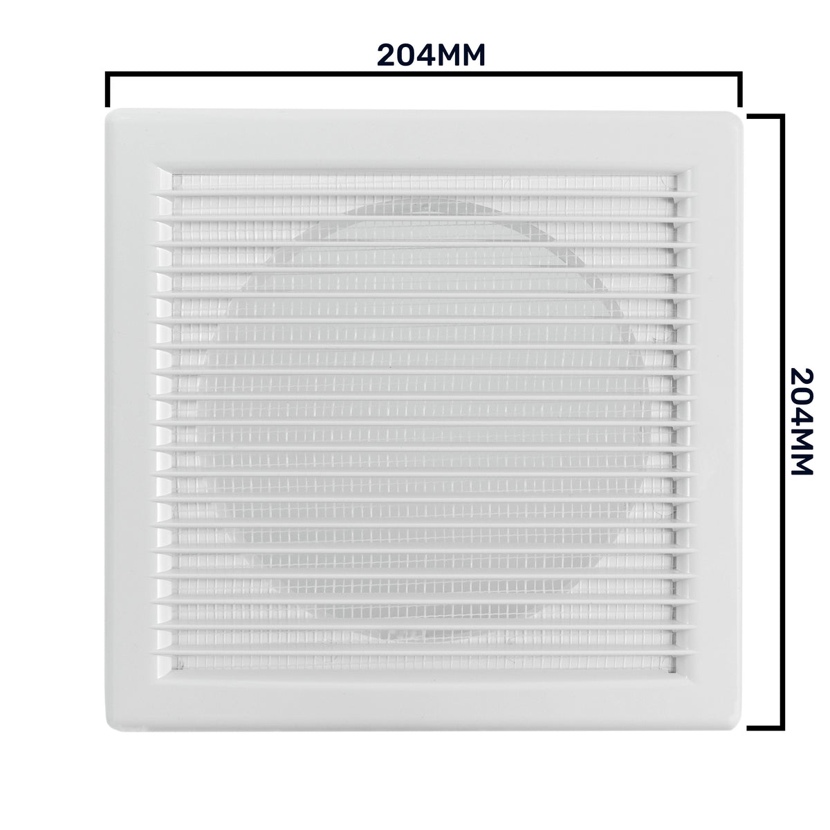 Luxury White Duo Smart Louvre Vent with Fly Mesh, 150mm x 150mm