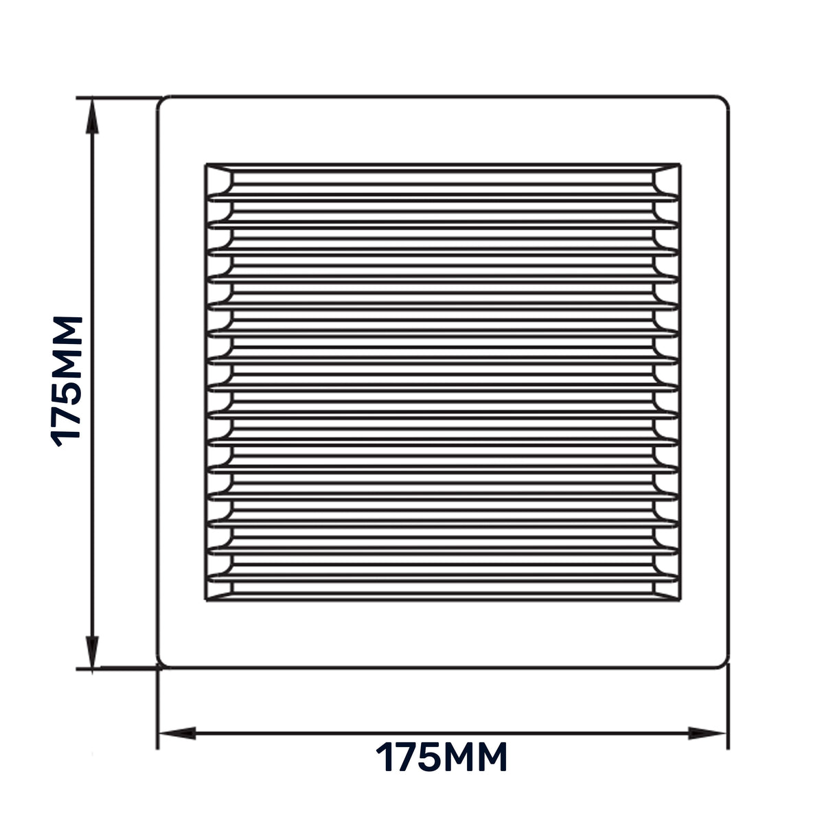 Luxury White Duo Smart Louvre Vent with Fly Mesh, 135mm x 135mm