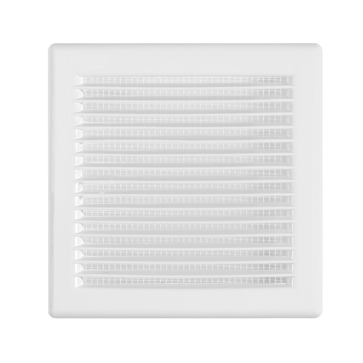 Luxury White Duo Smart Louvre Vent with Fly Mesh, 135mm x 135mm