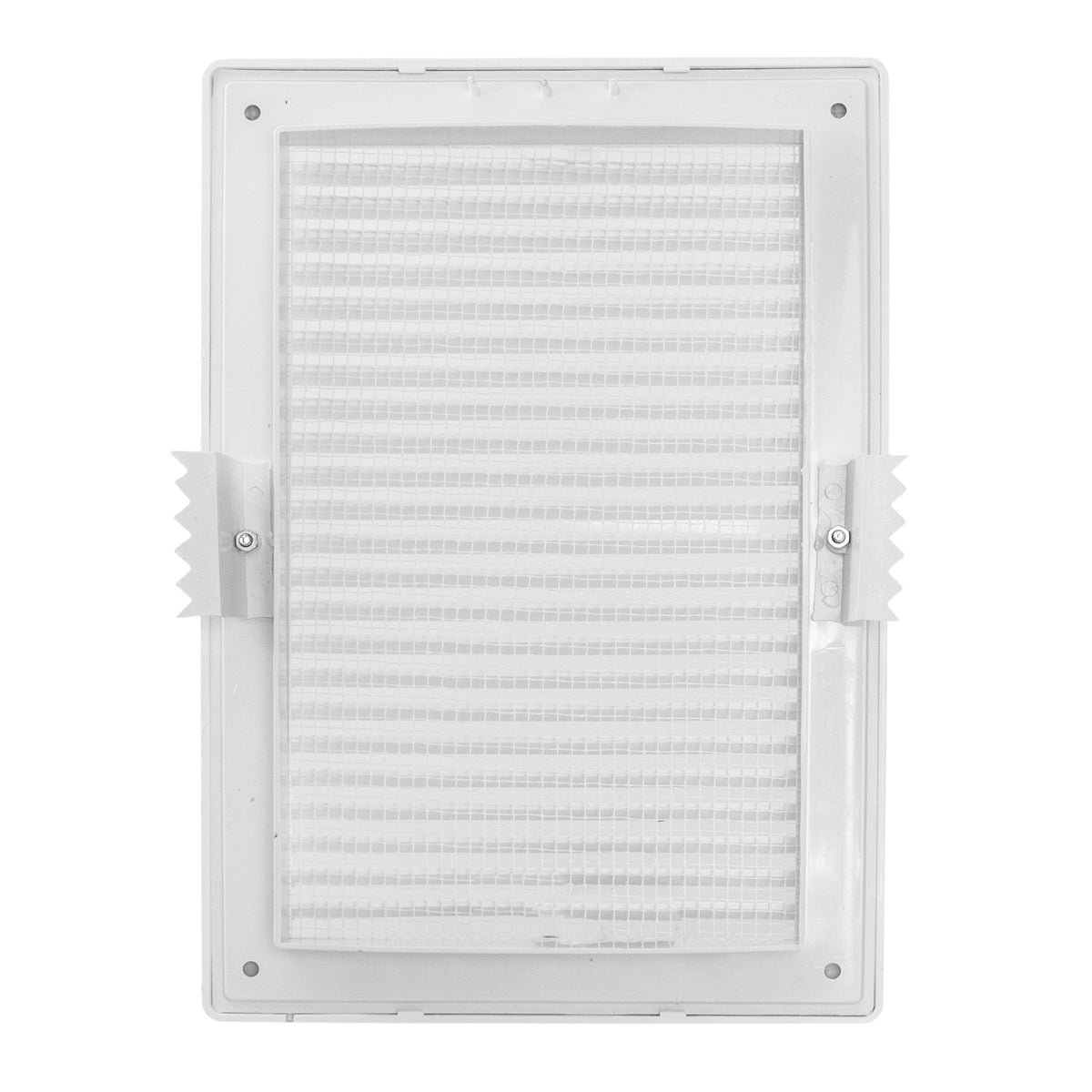 White Duo Smart Louvre Vent with Fly Mesh, 140mm x 210mm