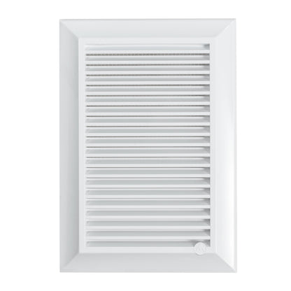 White Duo Smart Louvre Vent with Fly Mesh, 140mm x 210mm