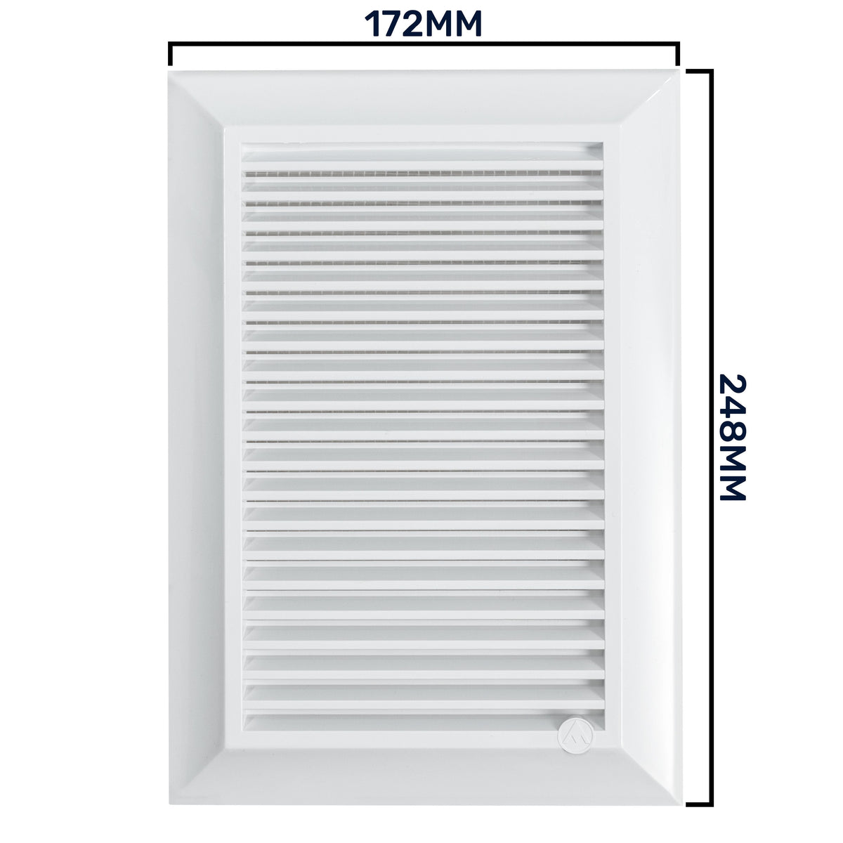 White Duo Smart Louvre Vent with Fly Mesh, 140mm x 210mm