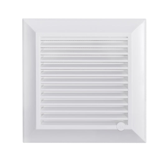 White Duo Smart Louvre Vent with Fly Mesh, 135mm x 135mm