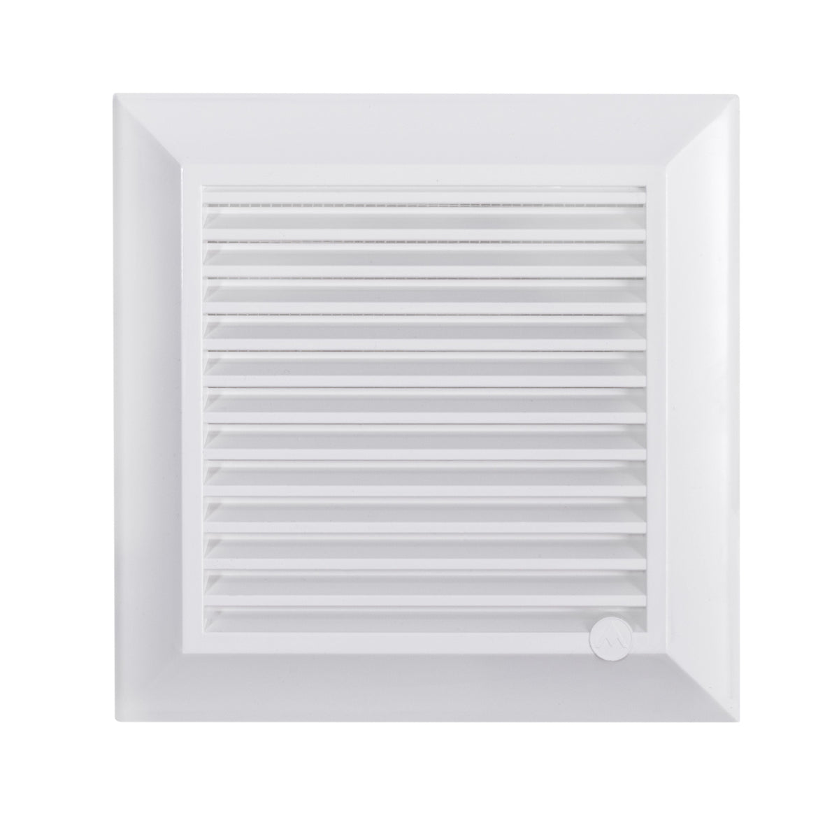 White Duo Smart Louvre Vent with Fly Mesh, 165mm x 165mm