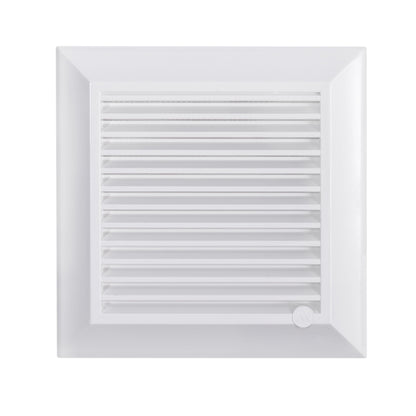 White Duo Smart Louvre Vent with Fly Mesh, 165mm x 165mm