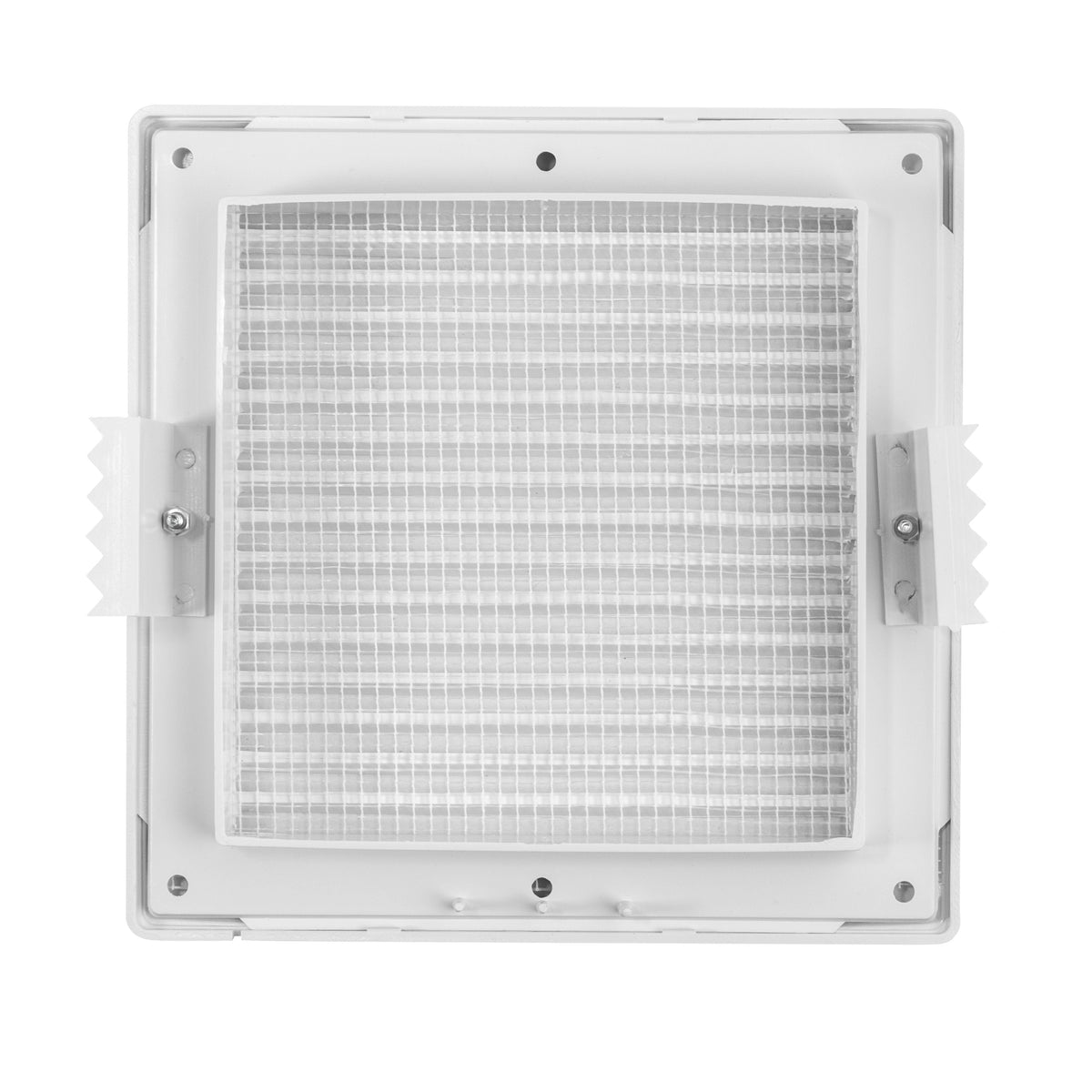 White Duo Smart Louvre Vent with Fly Mesh, 165mm x 165mm