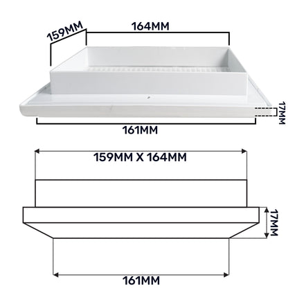 White Duo Smart Louvre Vent with Fly Mesh, 165mm x 165mm