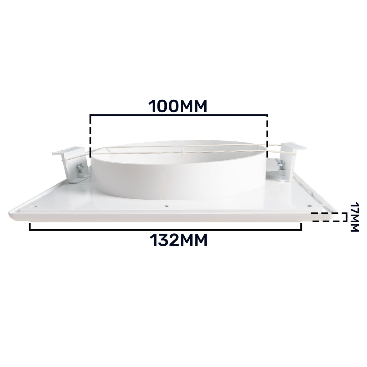 White Duo Smart Louvre Vent with Fly Mesh, 100mm x 100mm