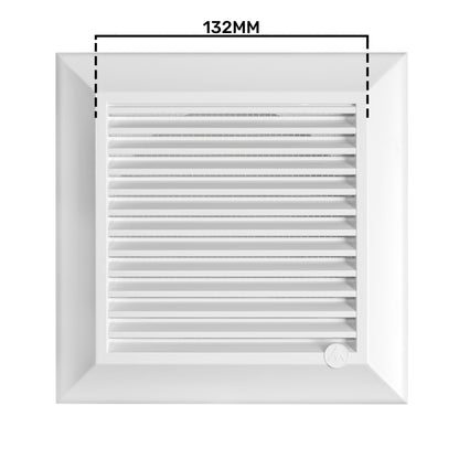 White Duo Smart Louvre Vent with Fly Mesh, 100mm x 100mm