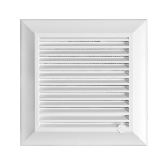 White Duo Smart Louvre Vent with Fly Mesh, 100mm x 100mm