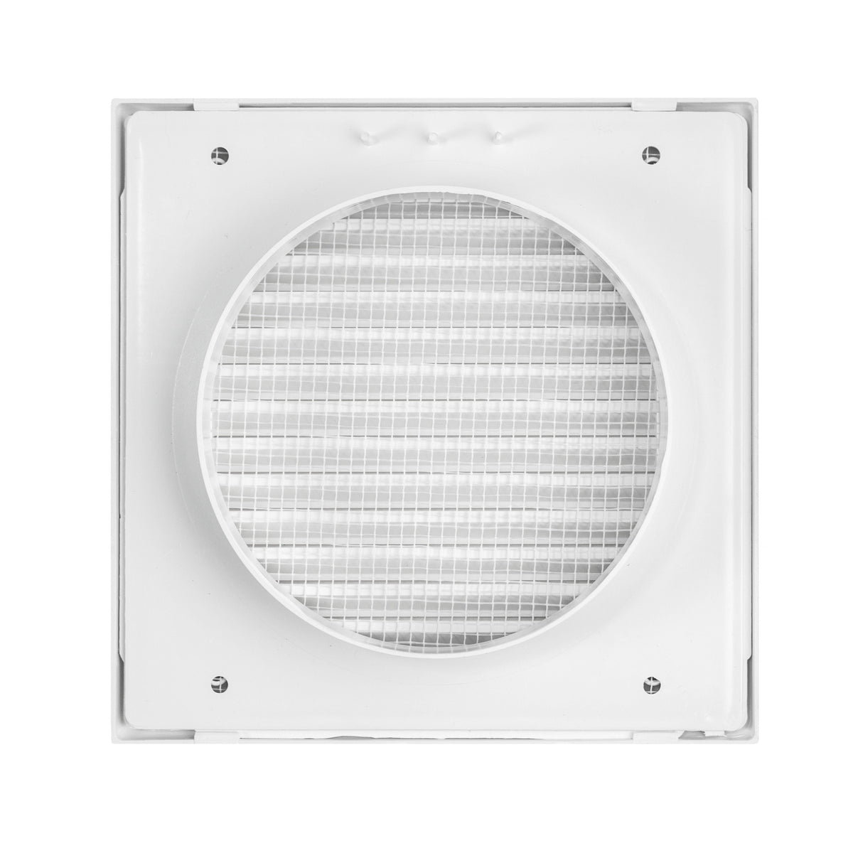 White Duo Smart Louvre Vent with Fly Mesh, 100mm x 100mm