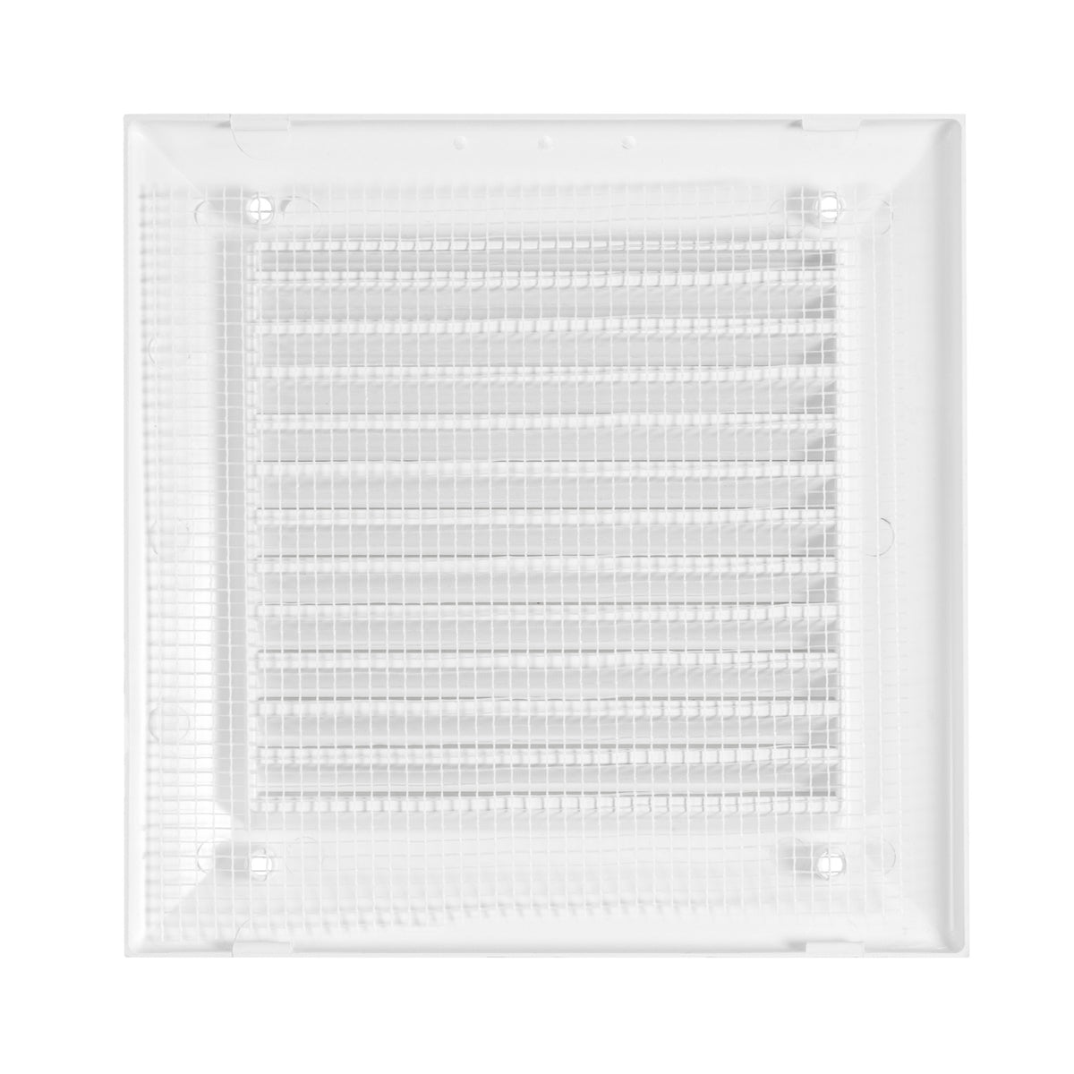 White Duo Smart Louvre Vent with Fly Mesh, 100mm x 100mm