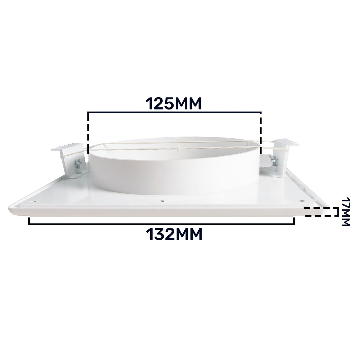 White Duo Smart Louvre Vent with Fly Mesh, 125mm x 125mm