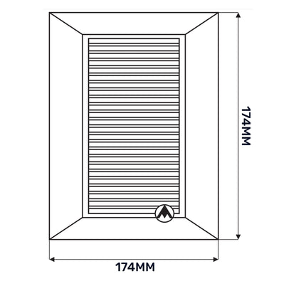 White Duo Smart Louvre Vent with Fly Mesh, 125mm x 125mm