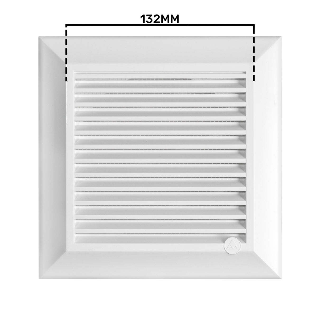 White Duo Smart Louvre Vent with Fly Mesh, 125mm x 125mm