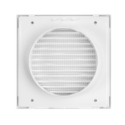 White Duo Smart Louvre Vent with Fly Mesh, 125mm x 125mm