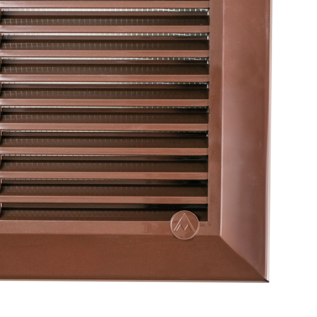 Brown Duo Smart Louvre Vent with Fly Mesh, 90mm x 240mm
