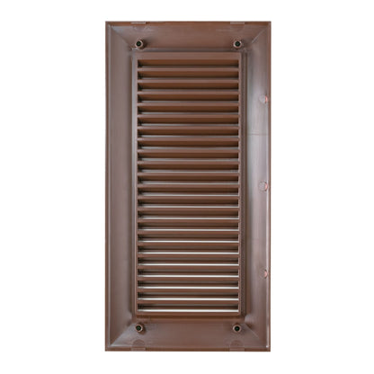Brown Duo Smart Louvre Vent with Fly Mesh, 90mm x 240mm