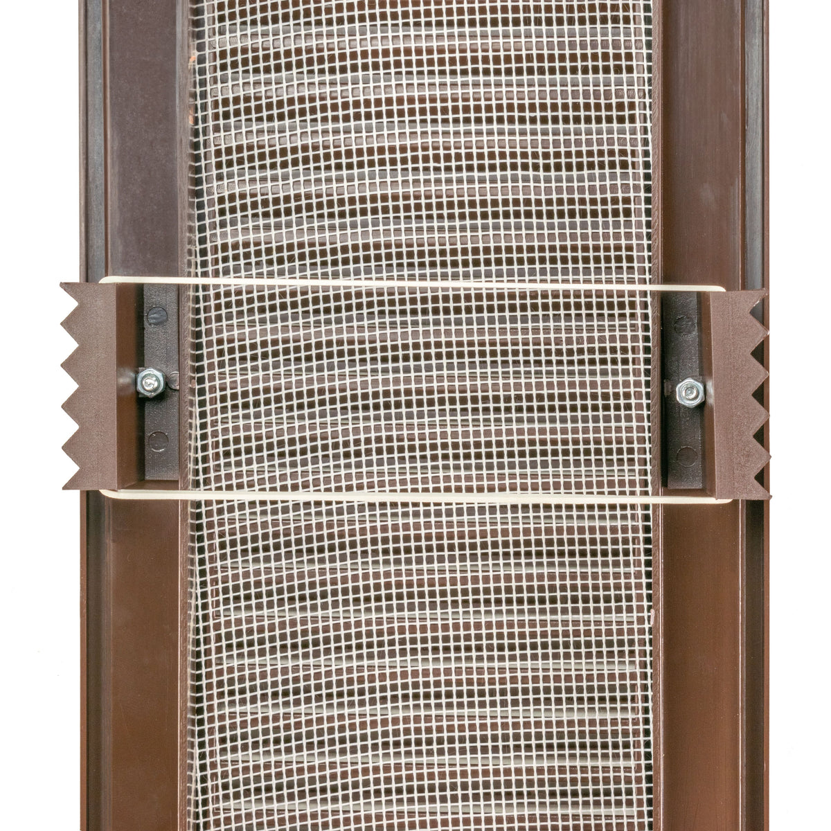 Brown Duo Smart Louvre Vent with Fly Mesh, 90mm x 240mm