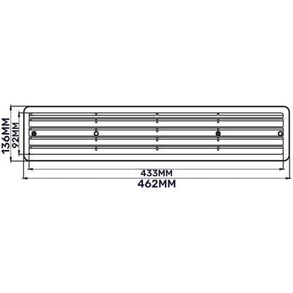 White Rectangle Louvre Door Vent, 90mm x 445mm