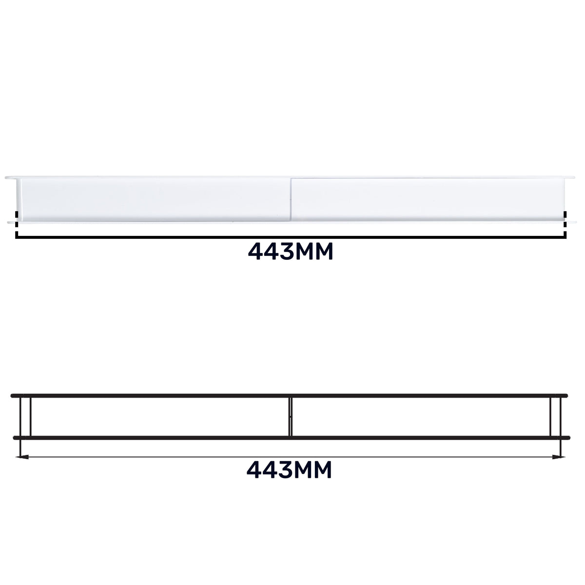 White Rectangle Louvre Door Vent, 90mm x 445mm